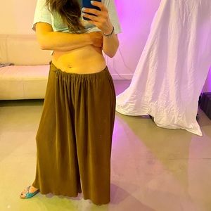 Brown Plissé Pants Pleasure